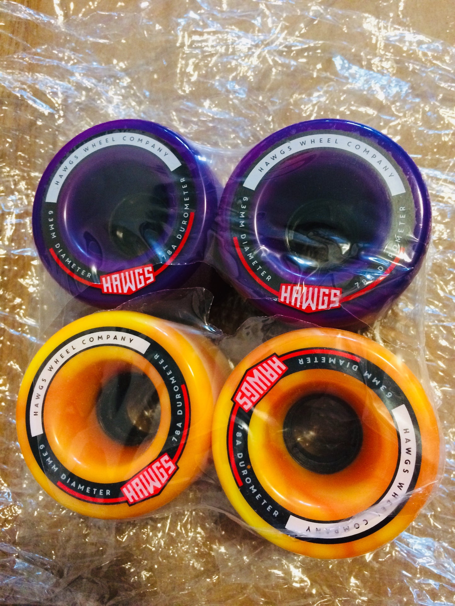 Longboard Rollen HAWGS Fattie Orange-Yellow und Pink-Purple (Landyachtz)